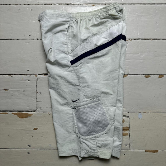 Nike Cargo Shell Track Pant Shorts Cream and Navy