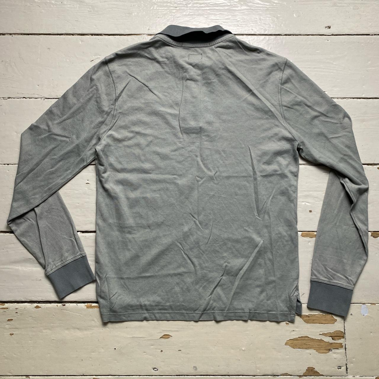 CP Company Grey Long Sleeve Polo Shirt