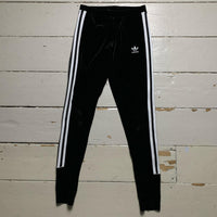 Adidas Velour Black and White Leggings Bottoms