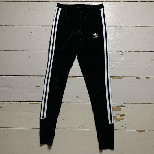 Adidas Velour Black and White Leggings