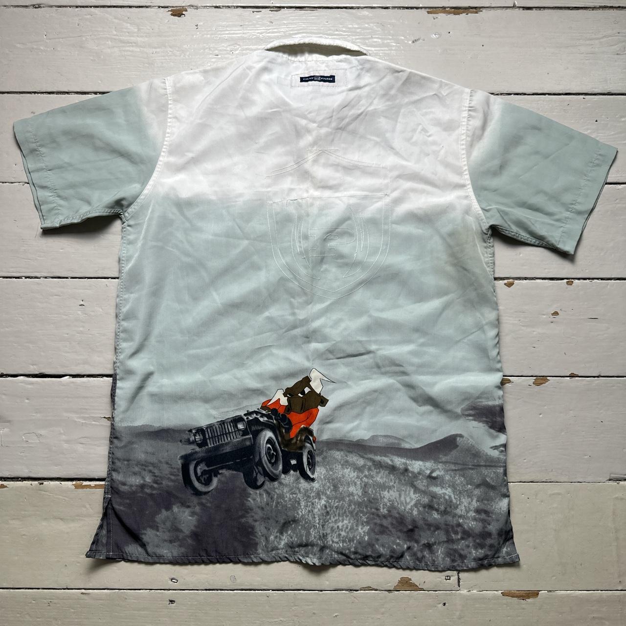 Phat Farm Vintage Silk Bull Hummer Print Shirt