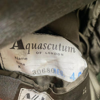 Aquascutum Vintage Green Wool Long Trench Coat (XL)