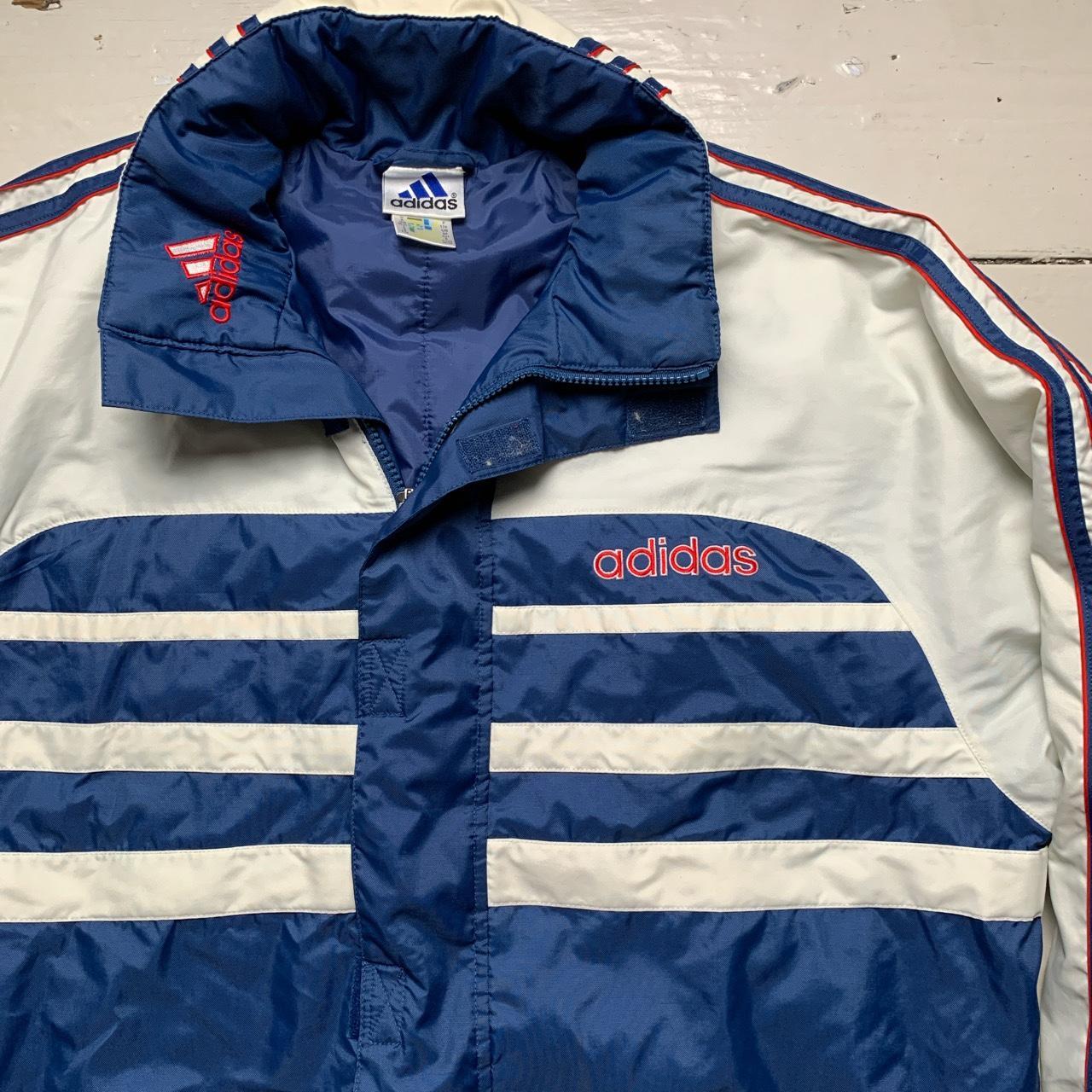 Adidas Vintage 90’s Blue White and Red Puffer Jacket