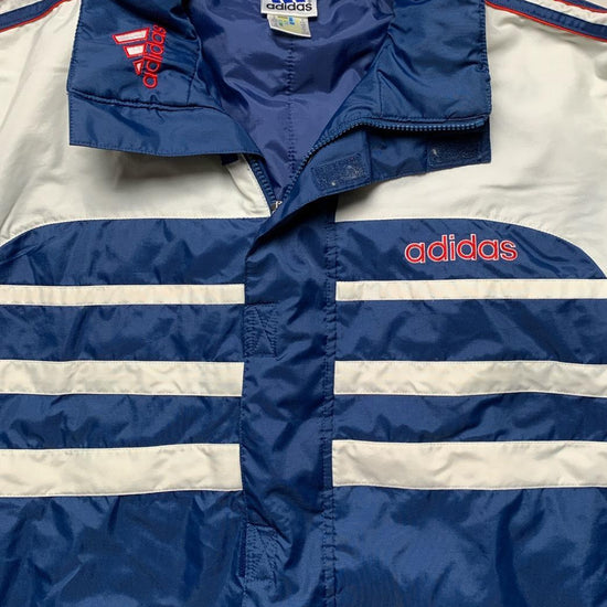 Adidas Vintage 90’s Blue White and Red Puffer Jacket (M)
