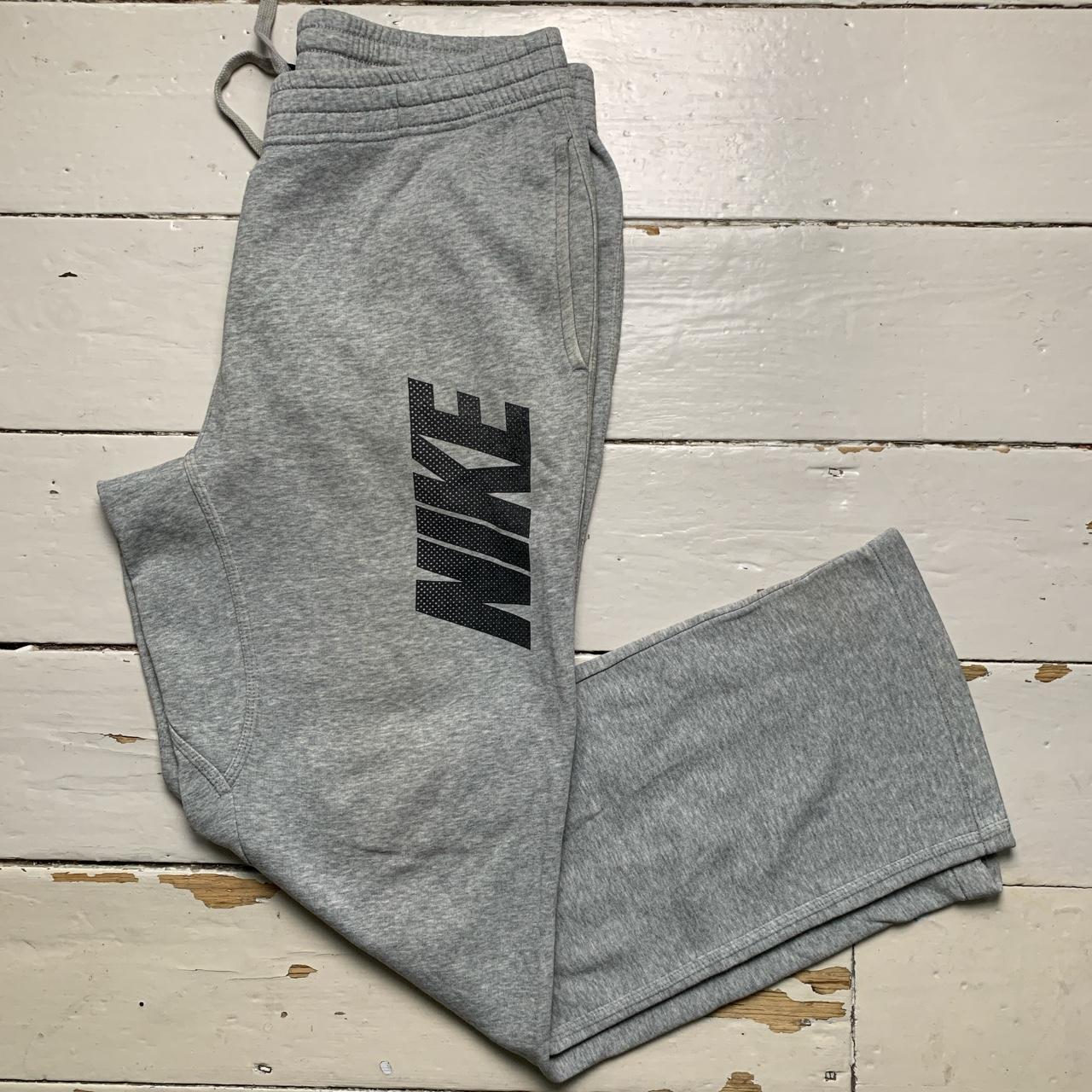Nike Club Grey and Black Spellout Joggers