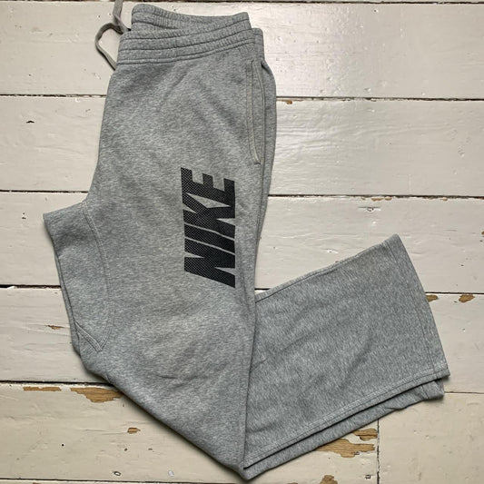 Nike Club Grey and Black Spellout Joggers