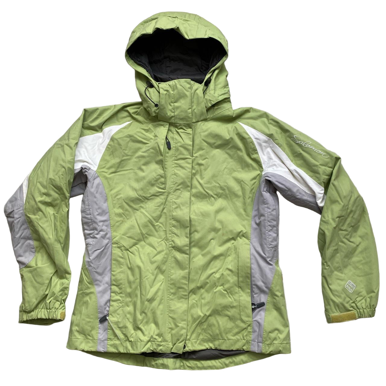 Salomon Green and White Fleece Lined Ski Jacket (L)
