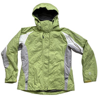 Salomon Green and White Fleece Lined Ski Jacket (L)