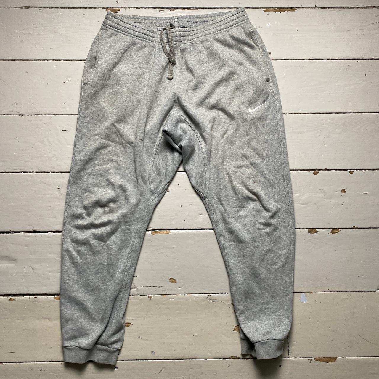 Nike Grey and White Swoosh Baggy Jogger Bottoms