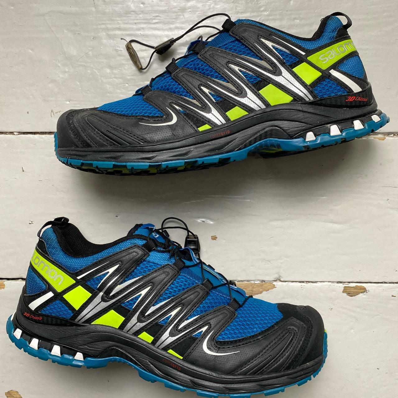 Salomon XA Pro Blue and Neon Green Trainers