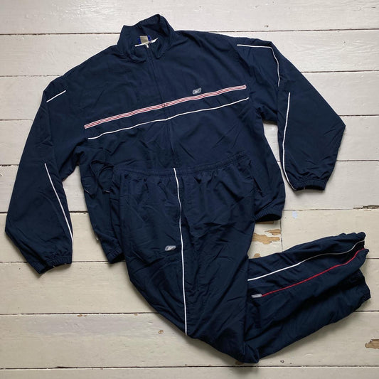 Reebok Navy Shell Baggy Track Pant Tracksuit Navy White and Red