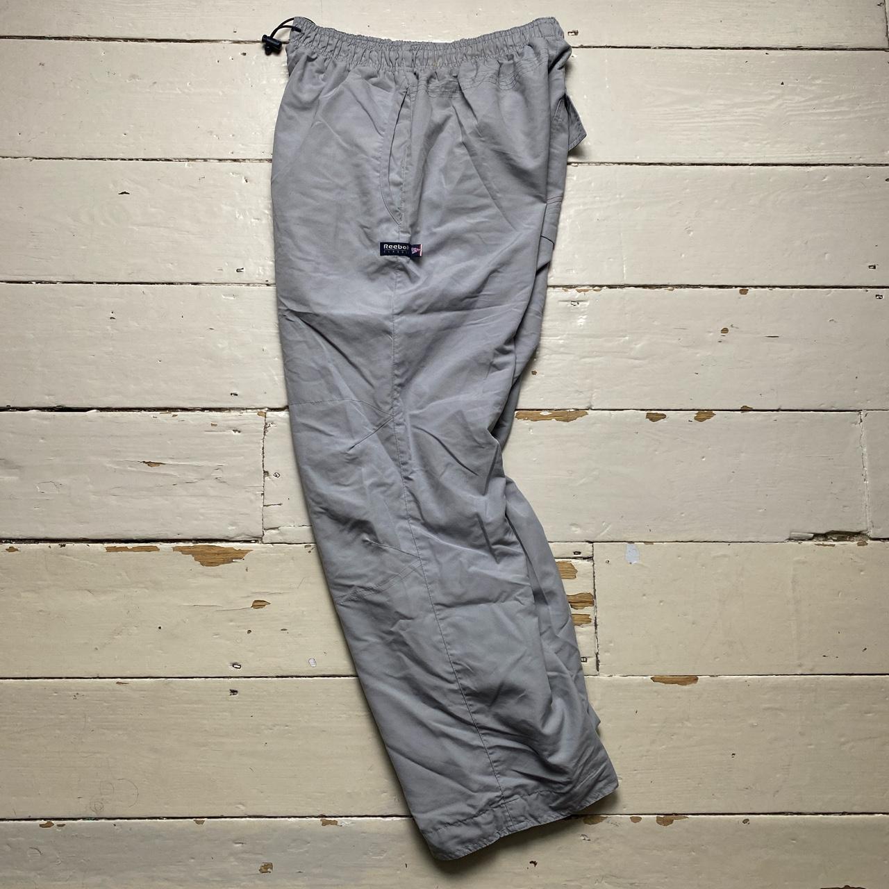 Reebok Classics Grey Silver Baggy Shell Track Pant Bottoms