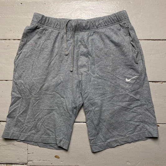 Nike Swoosh Grey and White Jogger Shorts