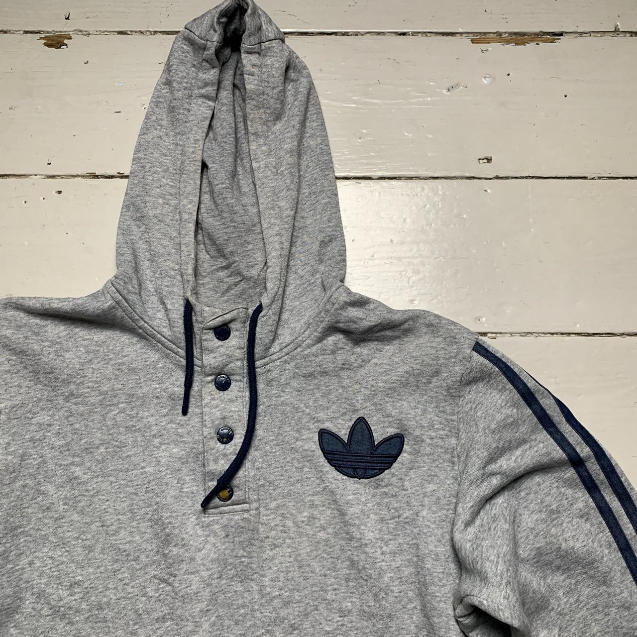 Adidas Grey and Navy Hoodie