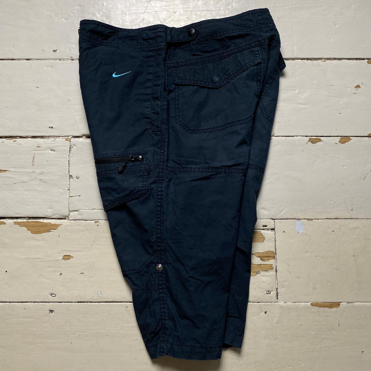 Nike Athletic Department Looolp Swoosh Baby Blue and Navy Cargo Combat Shorts