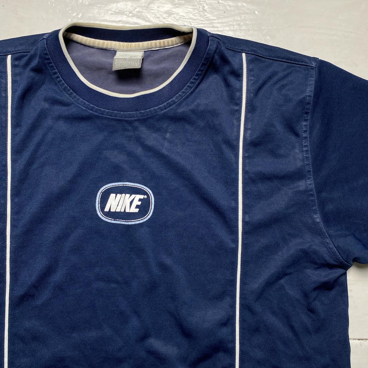 Nike Vintage Navy and White Spellout T Shirt