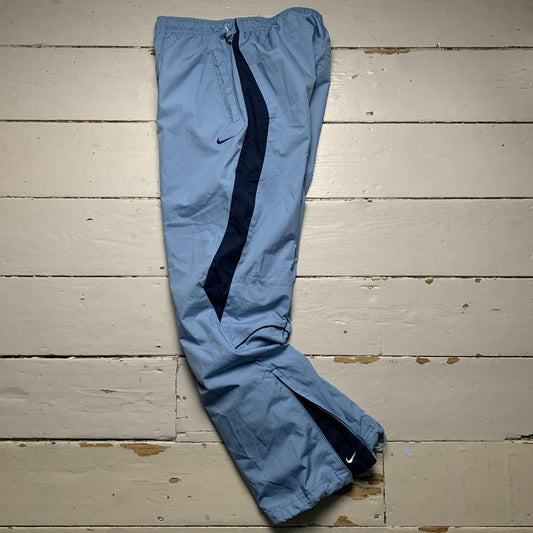 Nike Vintage Baby Light Blue and Navy Shell Trackpant Baggy Bottoms