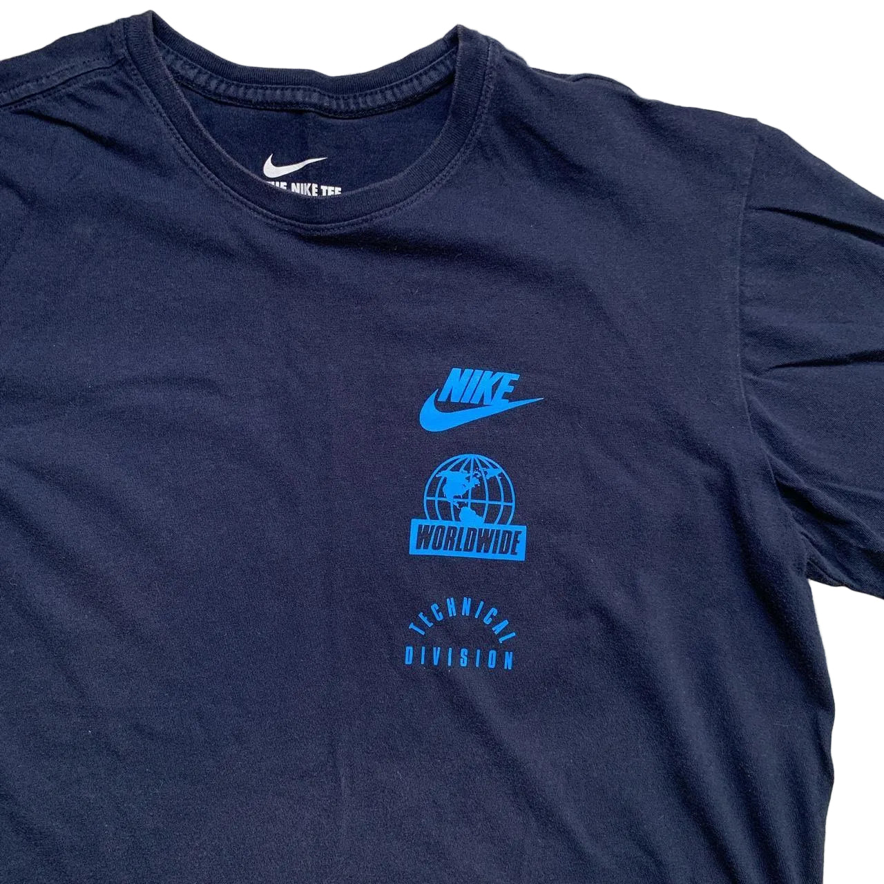 Nike Worldwide Navy and Blue T Shirt (M)