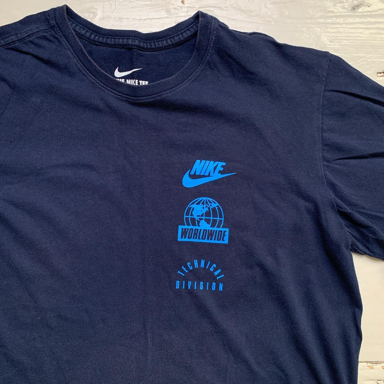 Nike Worldwide Navy and Blue T Shirt