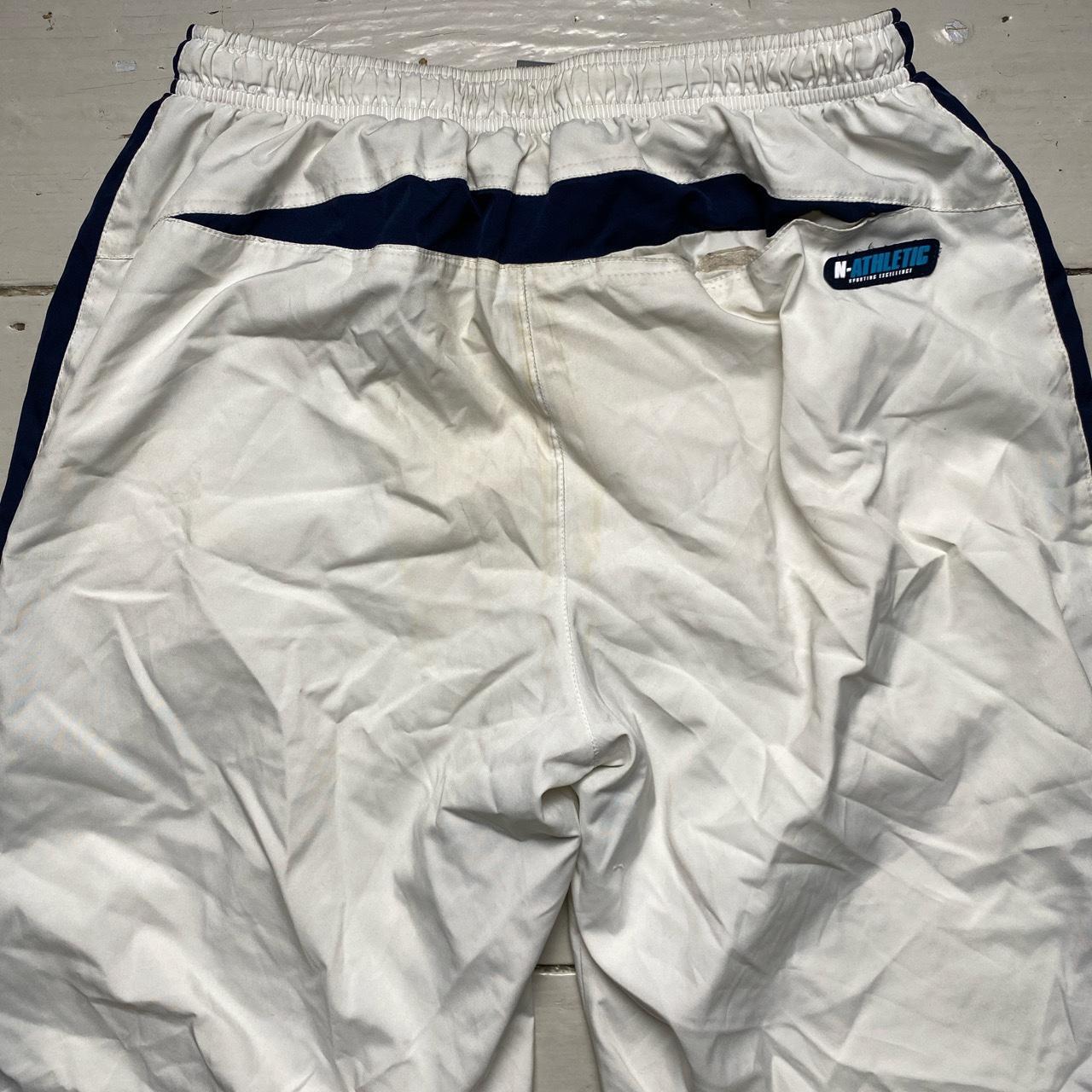 Nike Athletic Vintage Shell Trackpant Bottoms White and Blue (S)