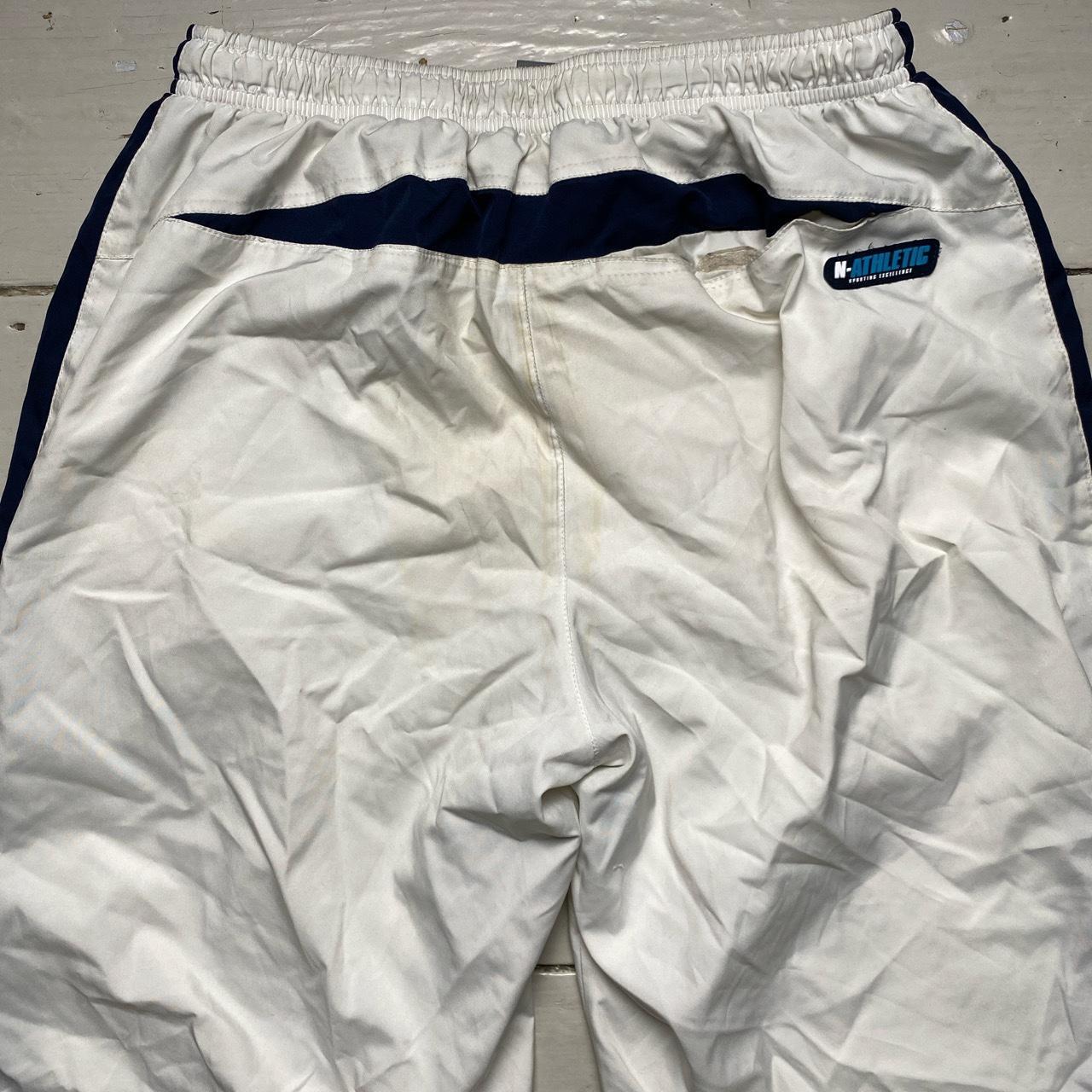 Nike Athletic Vintage Shell Trackpant Bottoms White and Blue