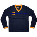 Workwear Navy and Orange V Neck Jumper (S)