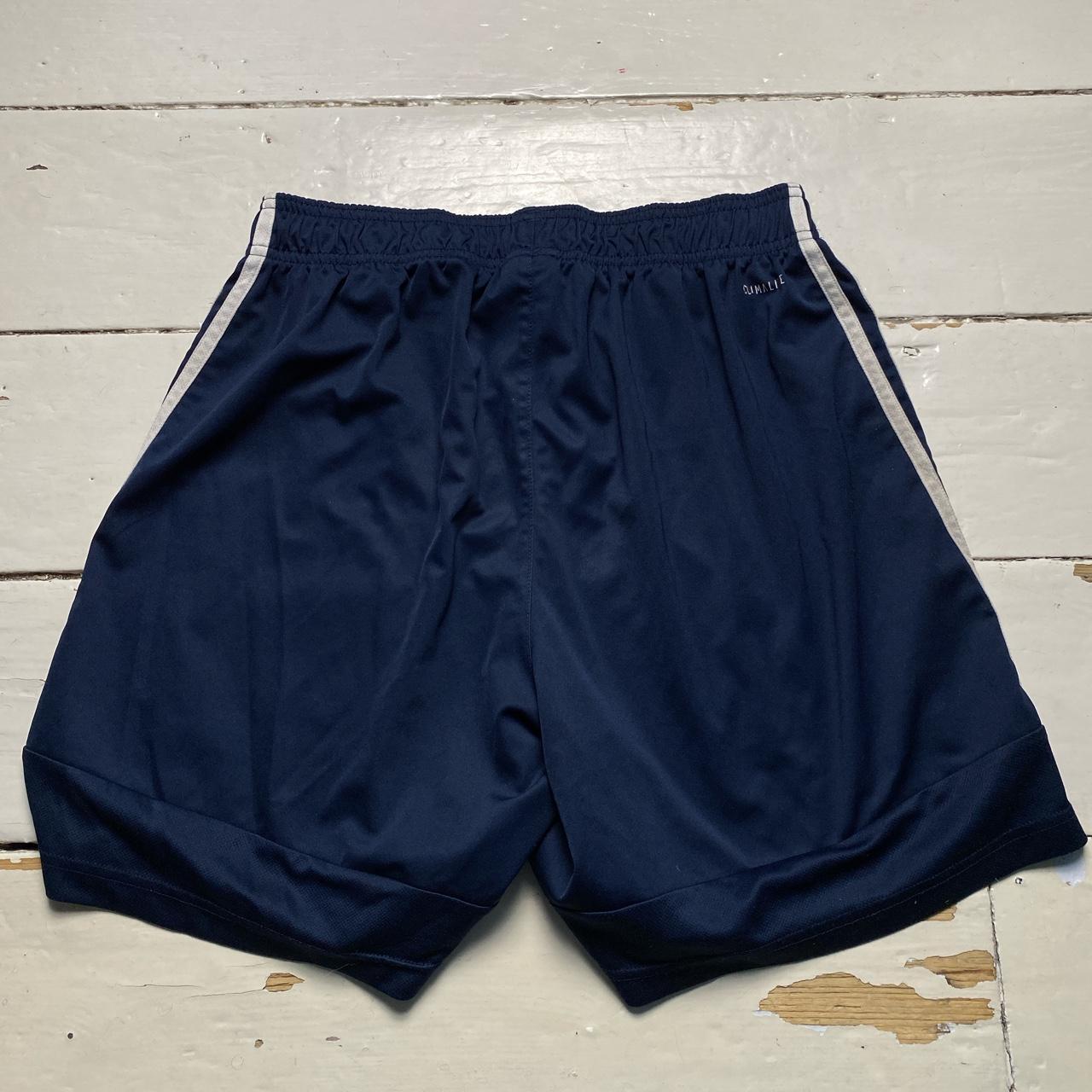 Adidas Navy and White 3 Stripe Shorts