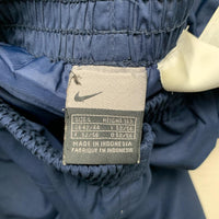 Nike Swoosh Navy and White Shell Trackpant Baggy Bottoms (L)