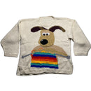 Wallace and Gromit Vintage 90’s Gromit Fully Knitted Wool Jumper Cream White (XL)