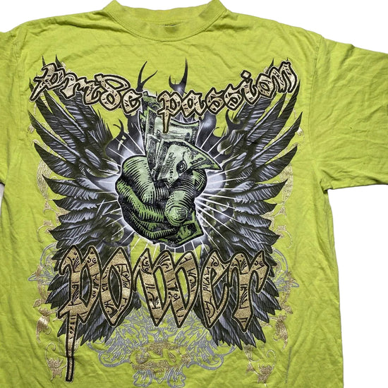Pride Passion Power Vintage Hip Hop Money T Shirt Green (2XL)