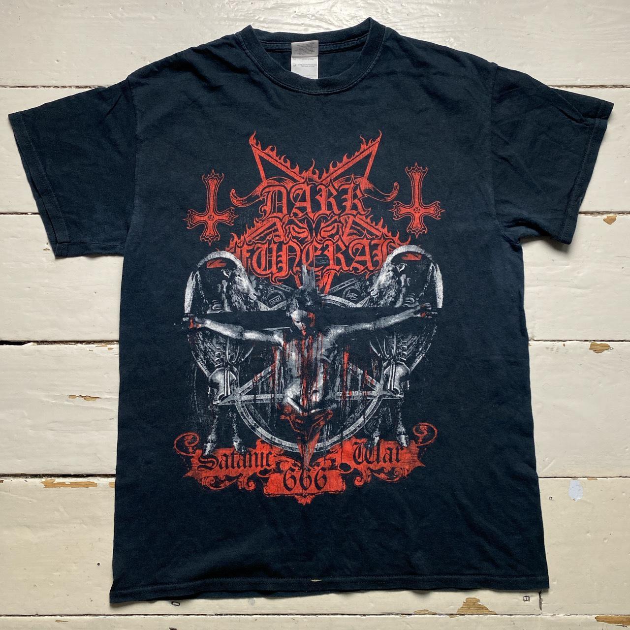 Dark Funeral Heavy Metal Band Goth Grunge Black and Red T Shirt