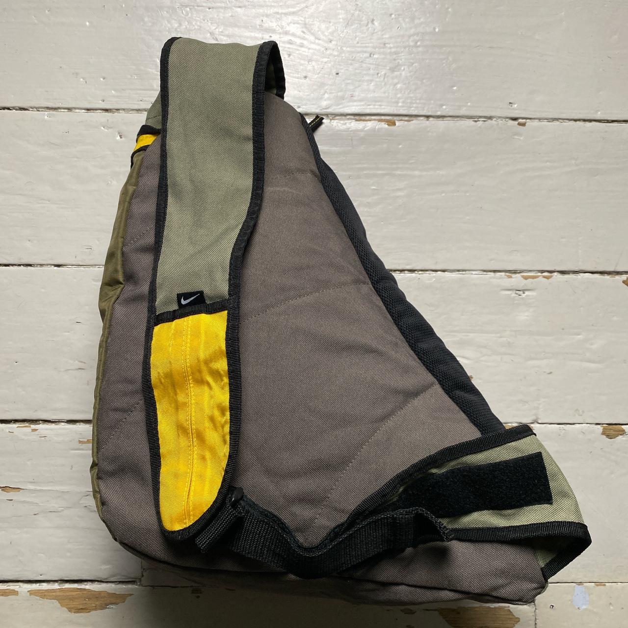 Nike Vintage 90’s 00’s Sling Cross Body Bag Khaki Green Black and Yellow