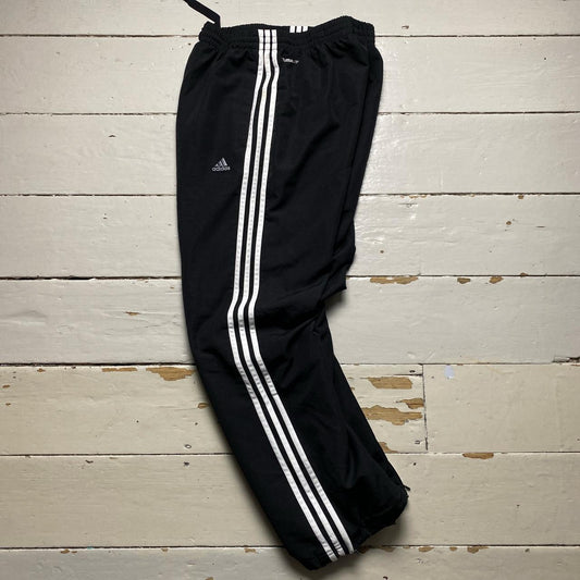 Adidas Climalite Vintage Black and White Baggy Shell Track Pant Bottoms