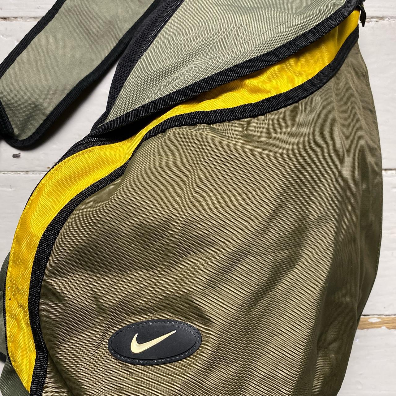 Nike Vintage 90’s 00’s Sling Cross Body Bag Khaki Green Black and Yellow