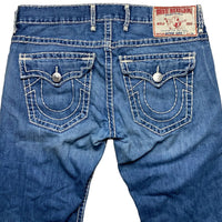 True Religion Big White Stitch Baggy Nathan Super T Blue Jeans (38W)