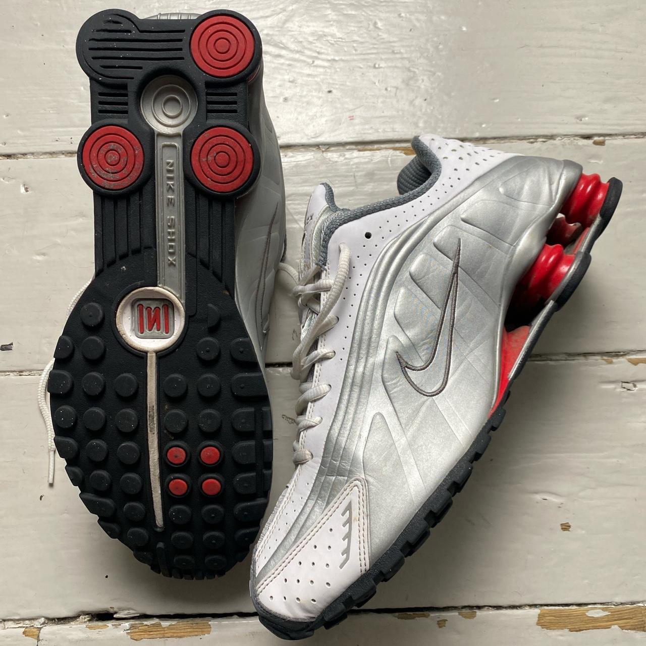 Nike Shox R4 Silver White and Red OG