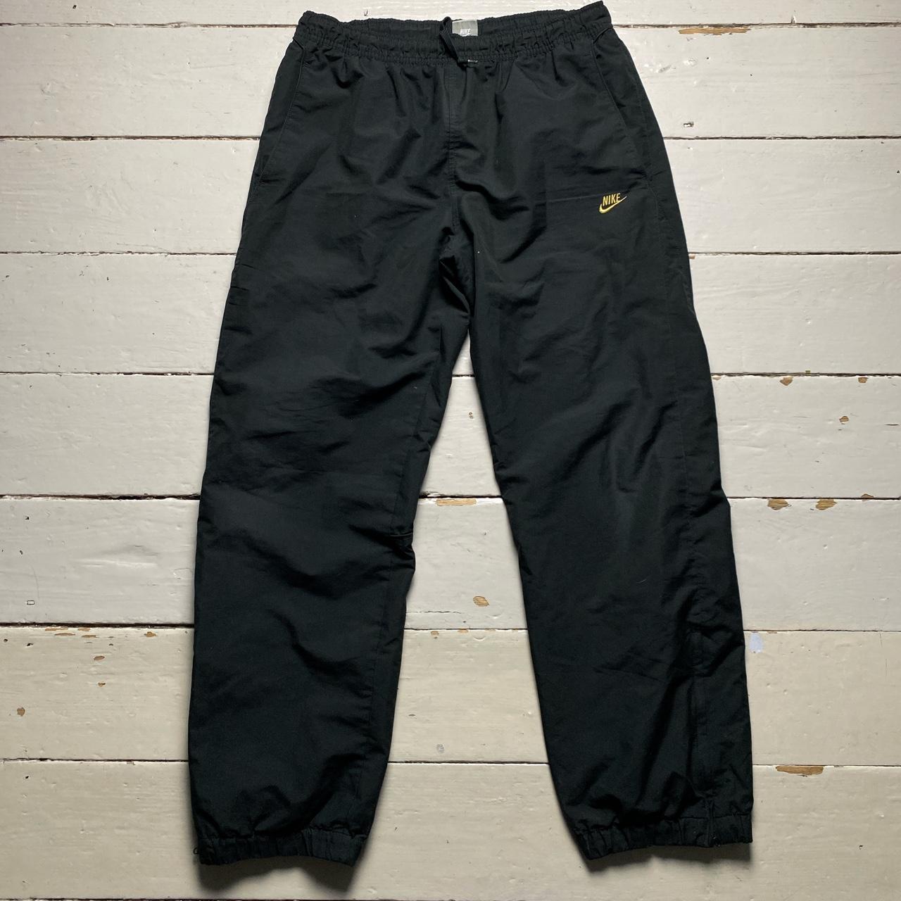 Nike Shell Trackpant Baggy Tracksuit Bottoms Black and Gold