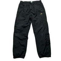 Nike Shell Trackpant Baggy Tracksuit Bottoms Black and Gold (L)