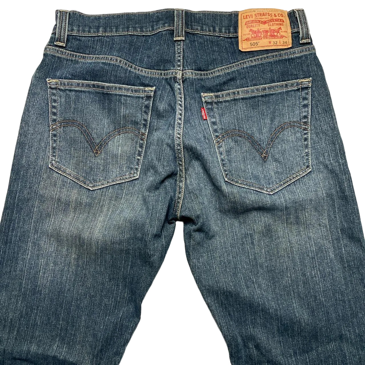 Levis 505 Navy Blue Jeans (32W)