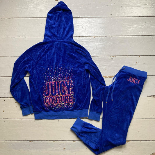 Juicy Couture Multi Colour Tracksuit Blue Velour