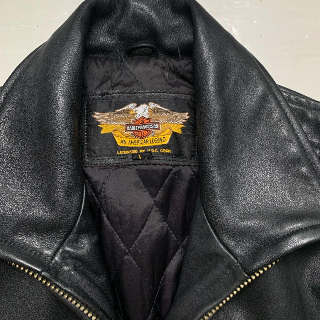 Harley Davidson Vintage Leather Black Motorcycle Jacket