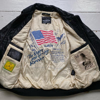 Avirex Type A-2 USA Black Leather Bomber Jacket