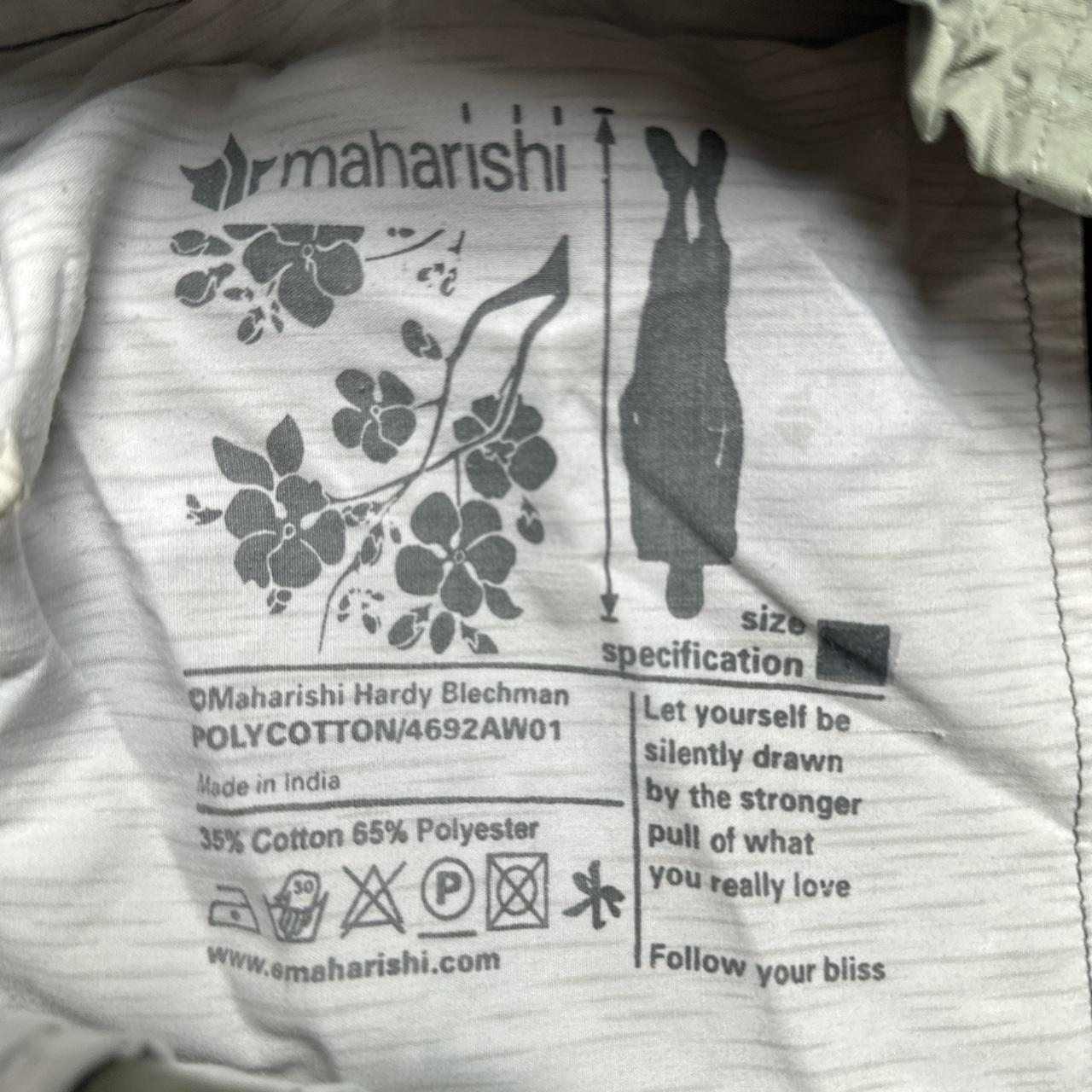 Maharishi Khaki Green Wave and Trees Embroidered Parachute Baggy Cargo Trousers (32W)
