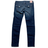 True Religion Disco Julie Big T Navy Stonewash and White Stitch Womens Jeans (31W)