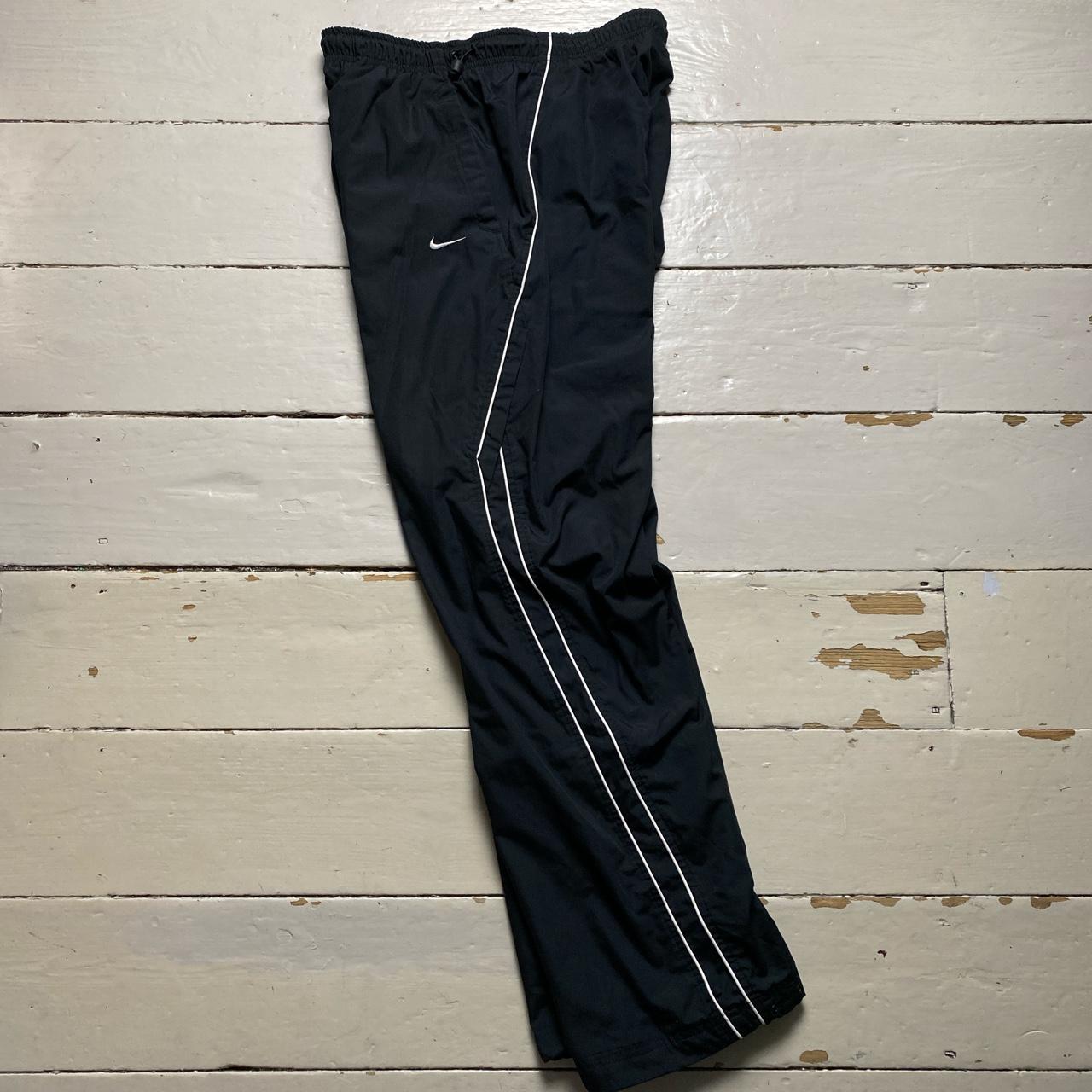 Nike Swoosh Vintage Shell Baggy Track Pant Bottoms Black and White