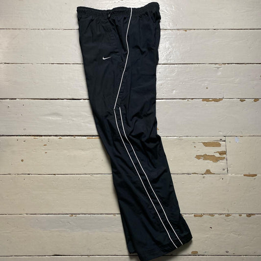 Nike Swoosh Vintage Shell Baggy Track Pant Bottoms Black and White