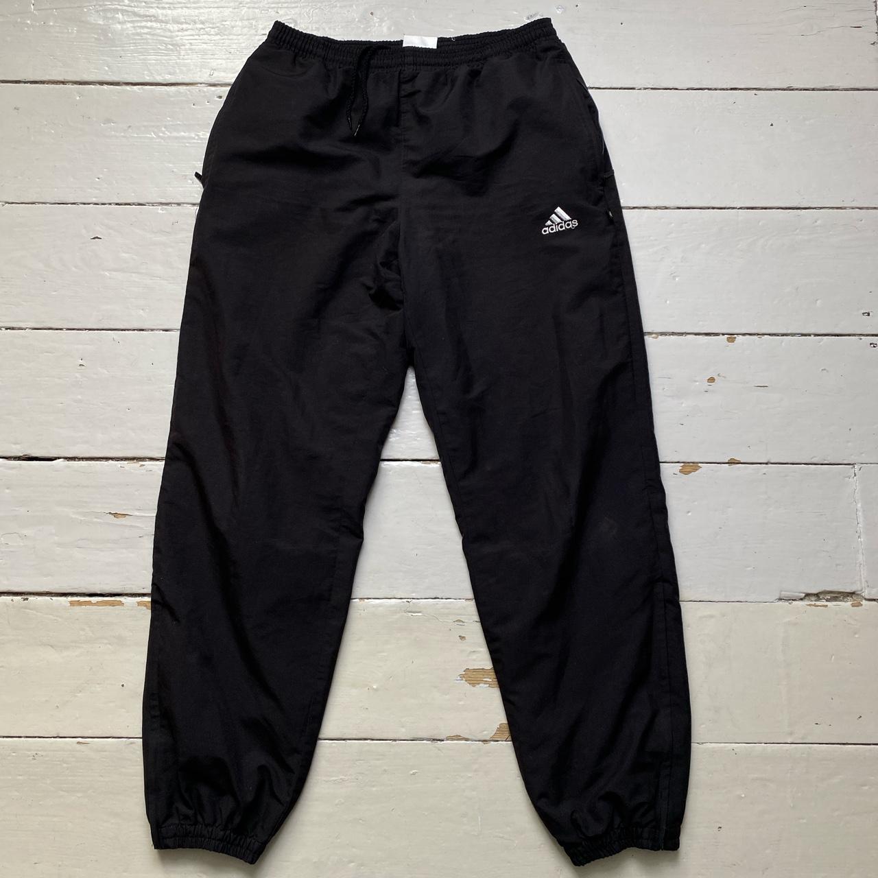 Adidas Baggy Shell Track Pant Black and White Bottoms