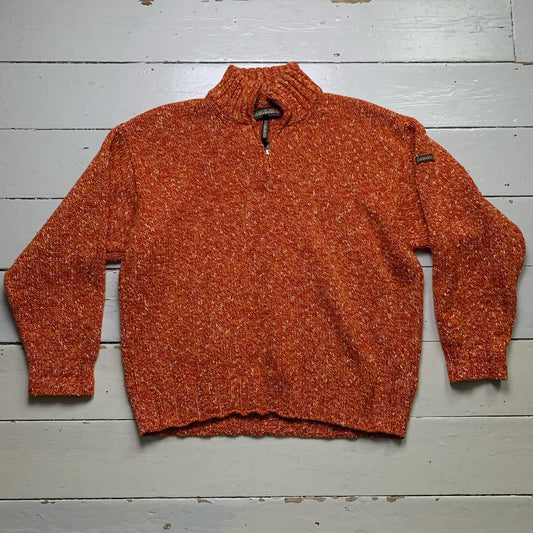 Napapijri Thick Wool Quarter Zip Jumper Orange