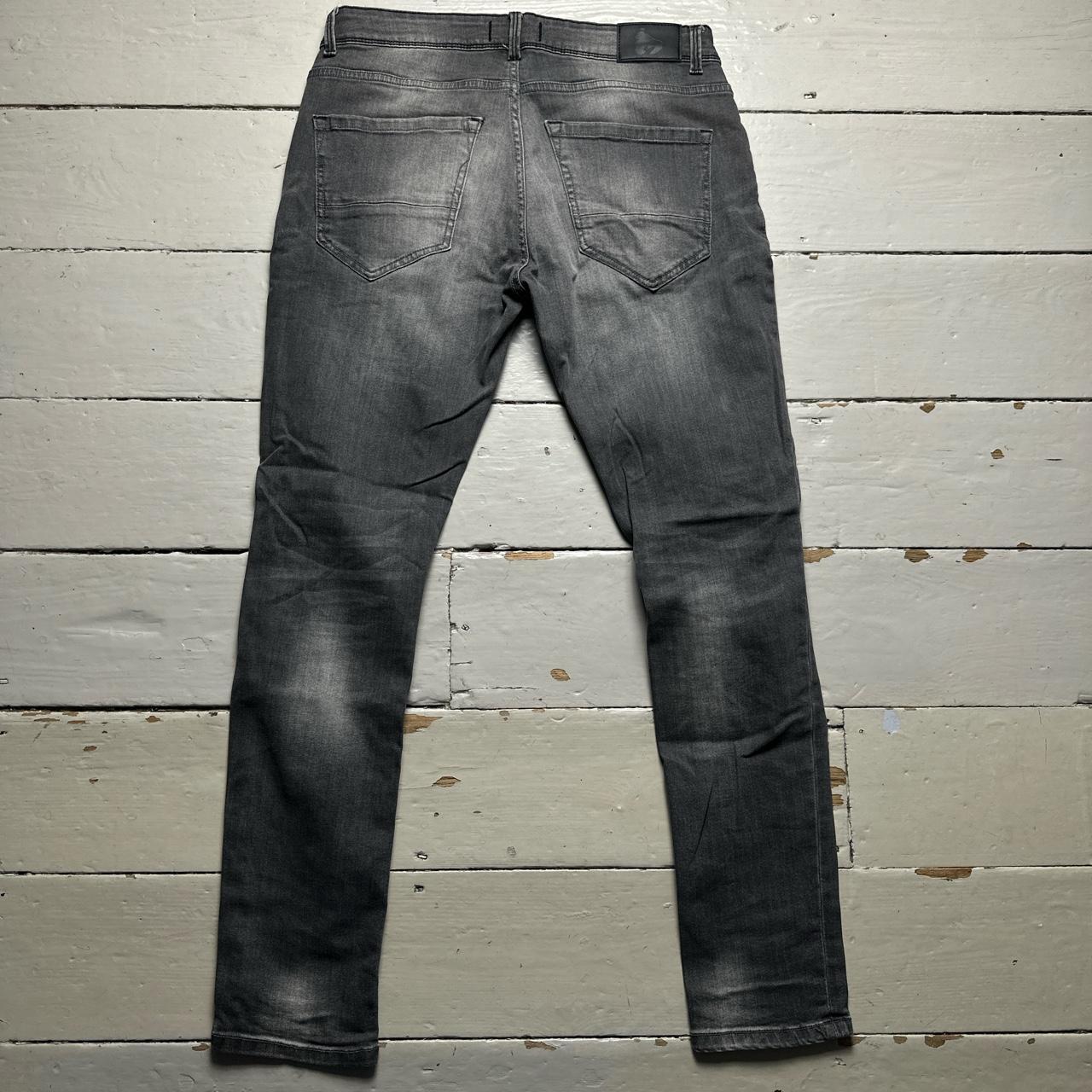 Money Clothing Jeans Grey Distressed