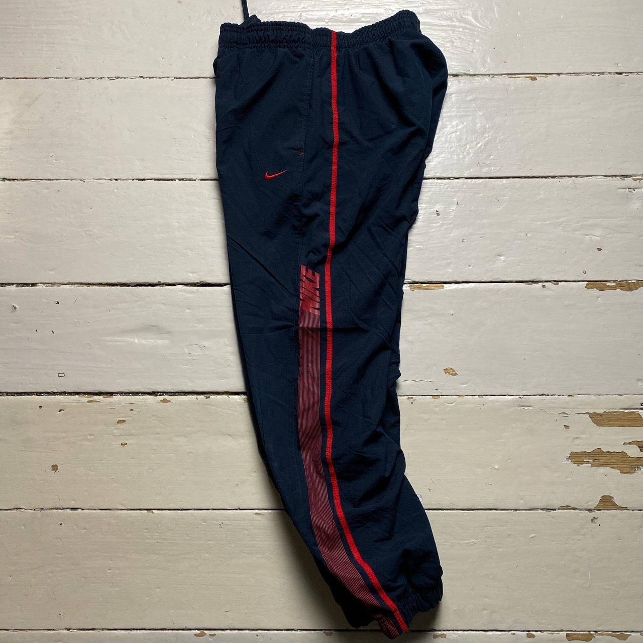 Nike Club Spellout Navy and Red Shell Track Pant Bottoms